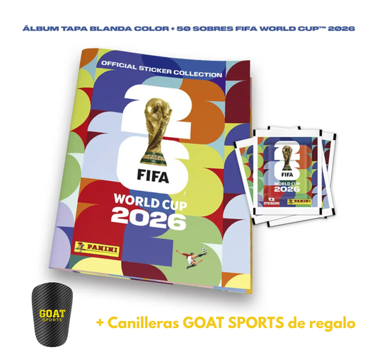 ÁLBUM TAPA BLANDA + 50 SOBRES FIFA WORLD CUP 2026